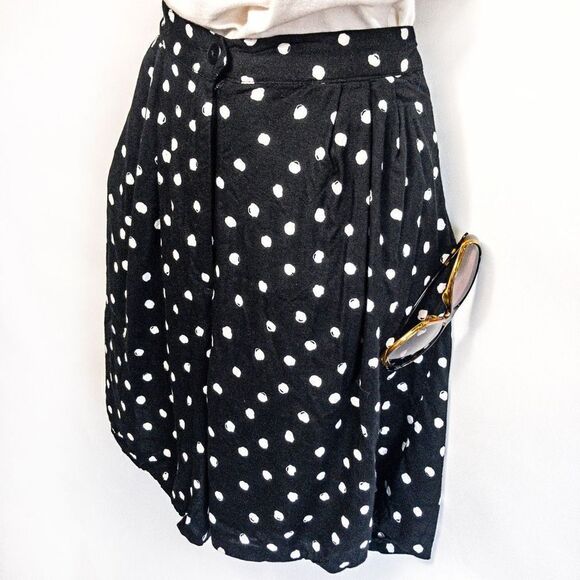 VTG TR Bentley Black & White Polka Dot Culotte Walking Shorts Sz 12/14 - Picture 2 of 10